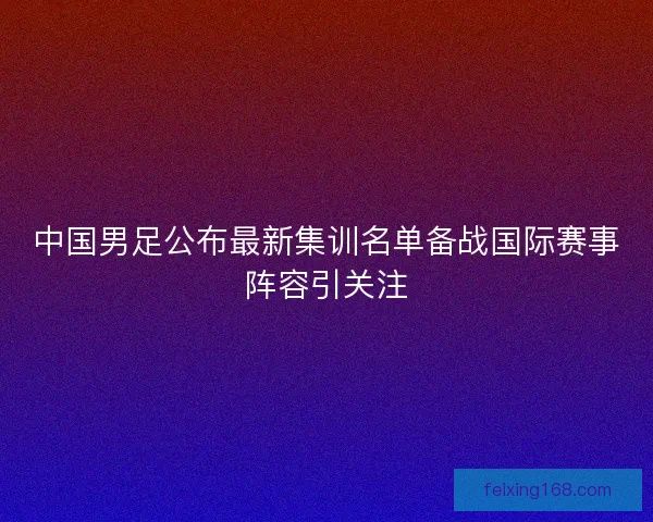 中国男足公布最新集训名单备战国际赛事阵容引关注